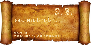 Doba Nikétás névjegykártya